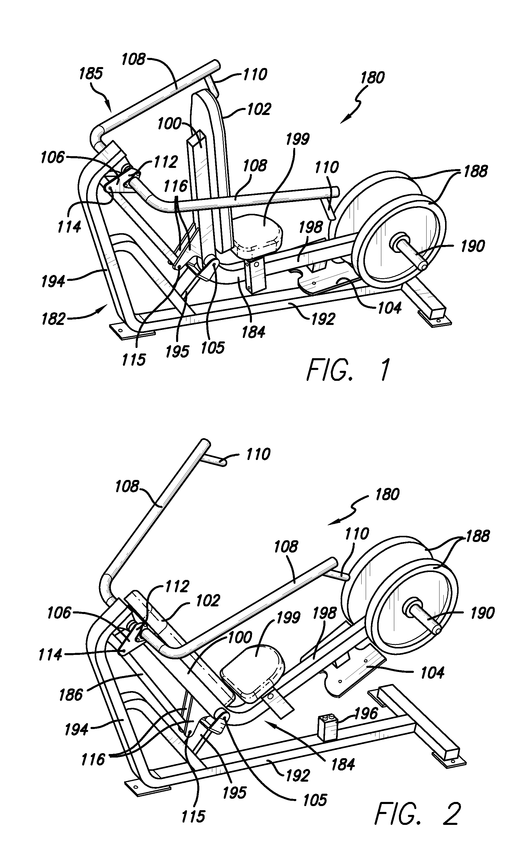 Chest press exercise machine with self-aligning pivoting user support