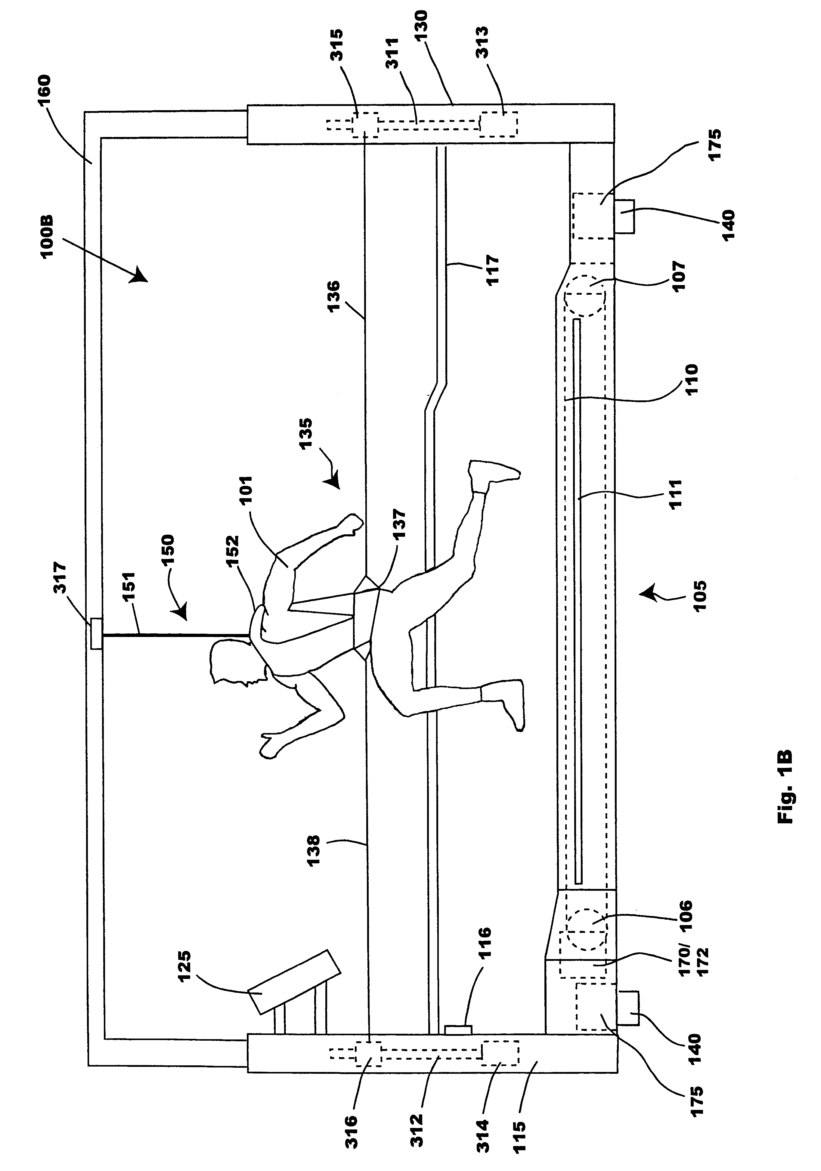 Bipedal locomotion training and performance evaluation device and method