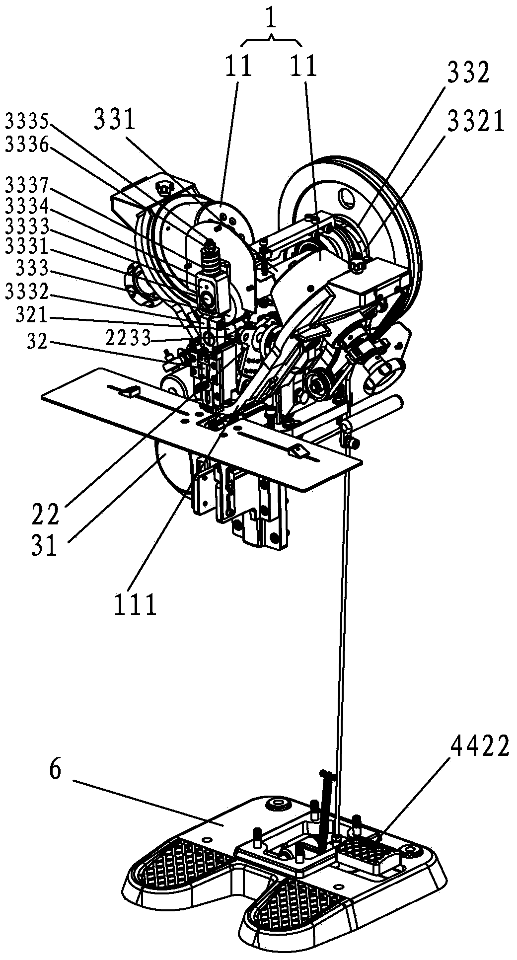 Novel fastener-holing machine with improved material pushing mechanism