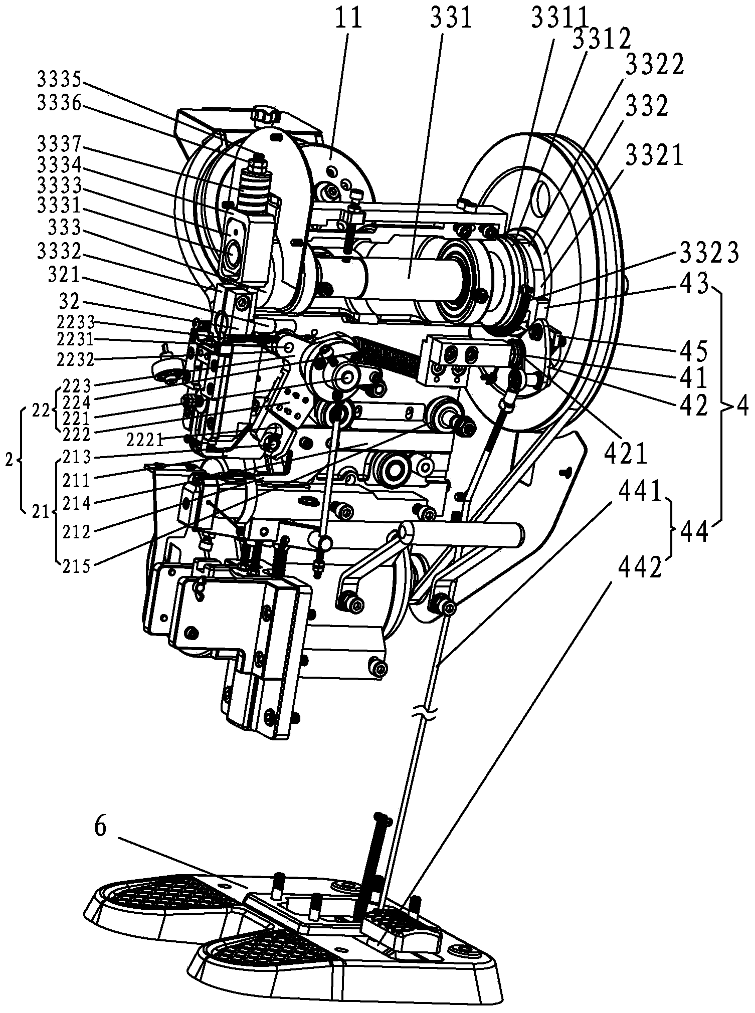 Novel fastener-holing machine with improved material pushing mechanism