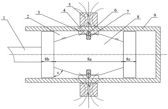 Reciprocating type magnetic liquid self-circulating lubrication sealing device