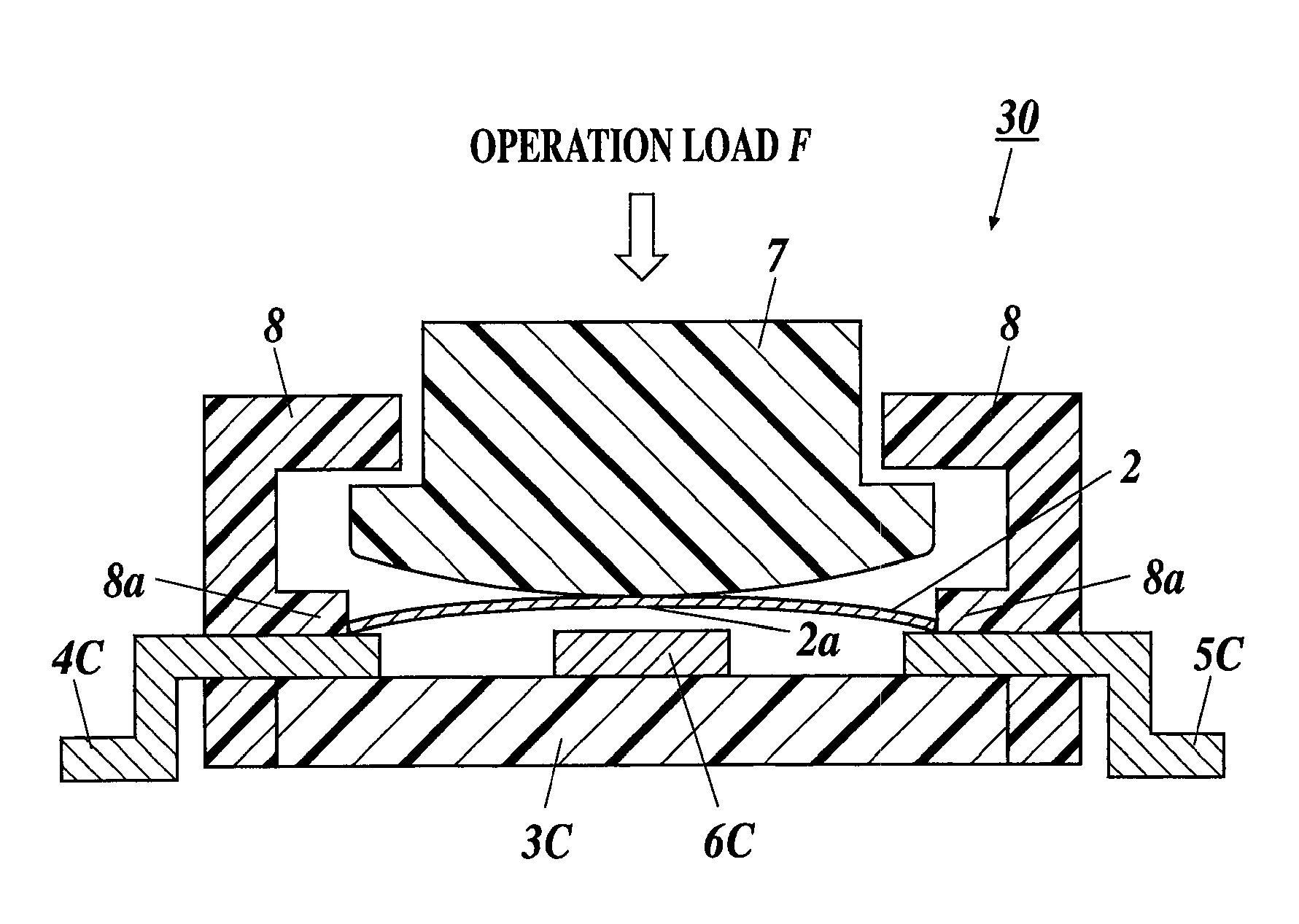 Dome shaped spring and switch