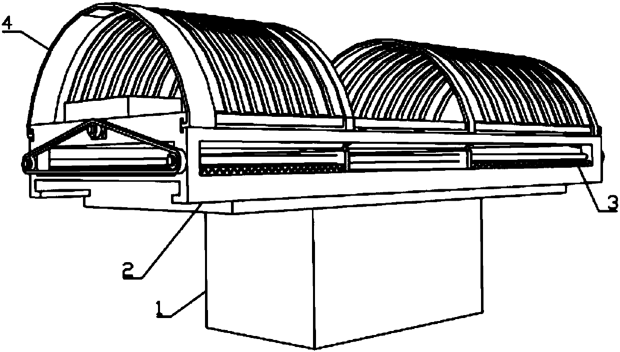 Anti-radiation abdomen CT (computed tomography) examination bed