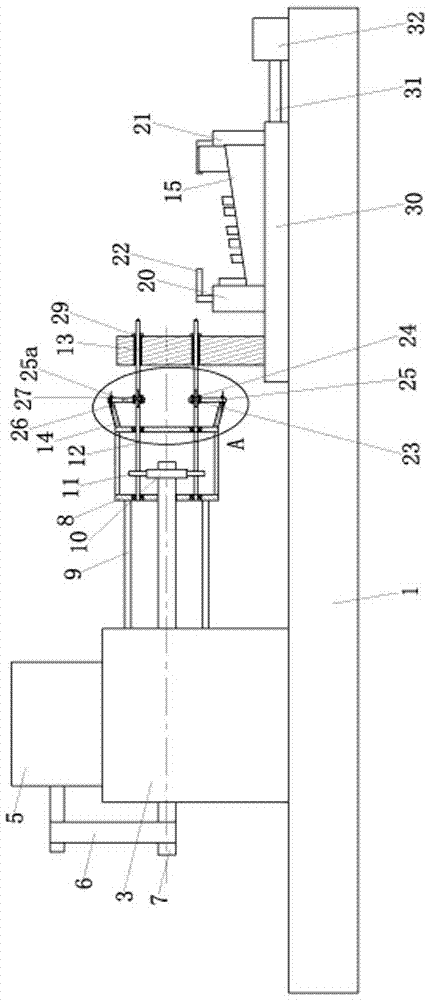 Drilling device for small head end of automobile exhaust manifold