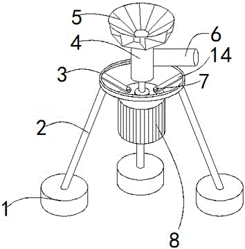 Material throwing device for pond culture