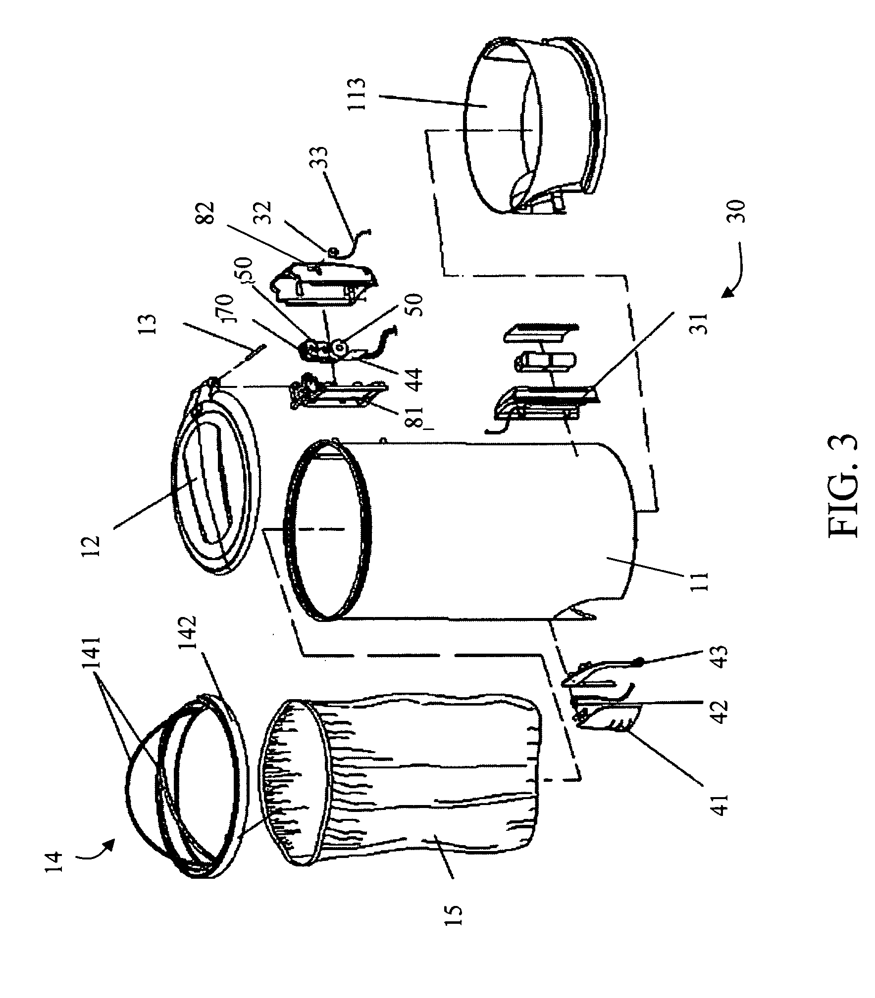 Container with touch control arrangement