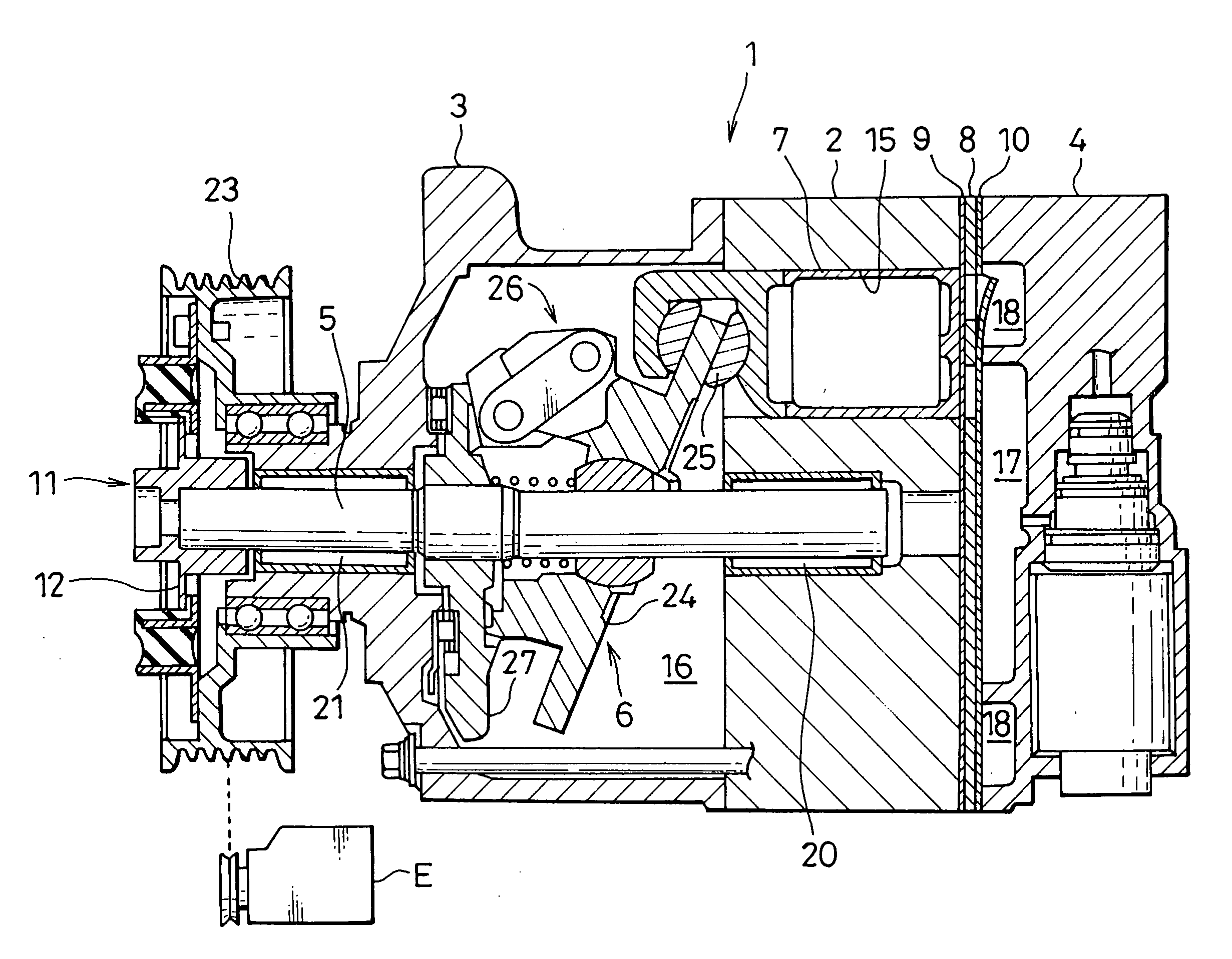 Pulley for clutchless compressor