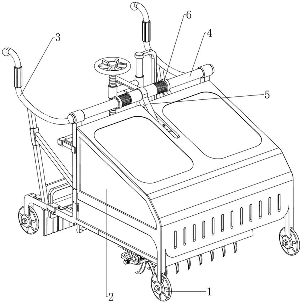 Efficient agricultural rotary cultivator capable of spraying pesticide