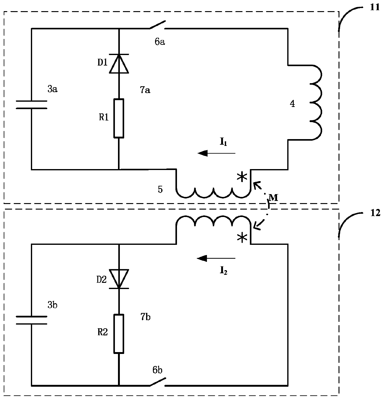 A flat-top pulse magnetic field generating device and a flat-top pulse current generating device