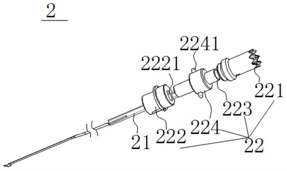 Surgical robot tail end push broach device and surgical robot tail end mechanism