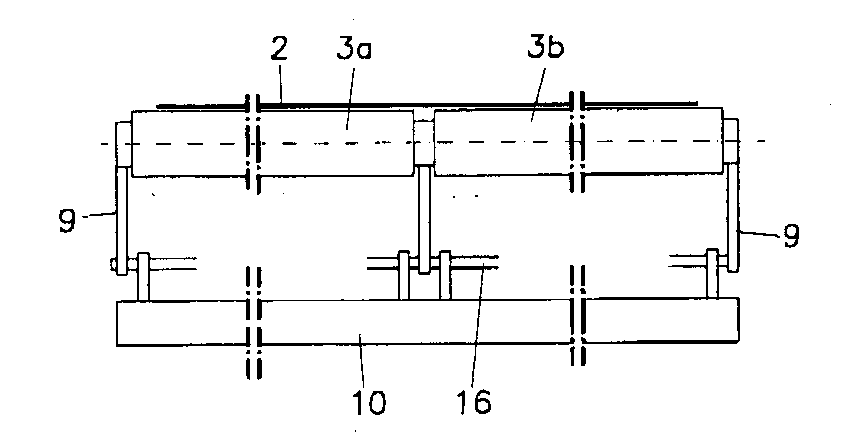 Device for stretching webs of material transversely to their travel direction