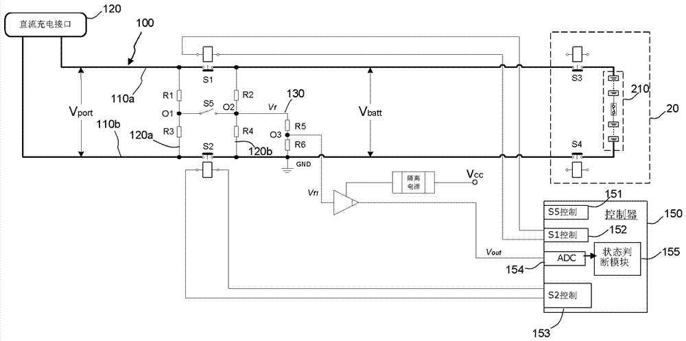 DC charging relay state detection device and method thereof and DC charging system