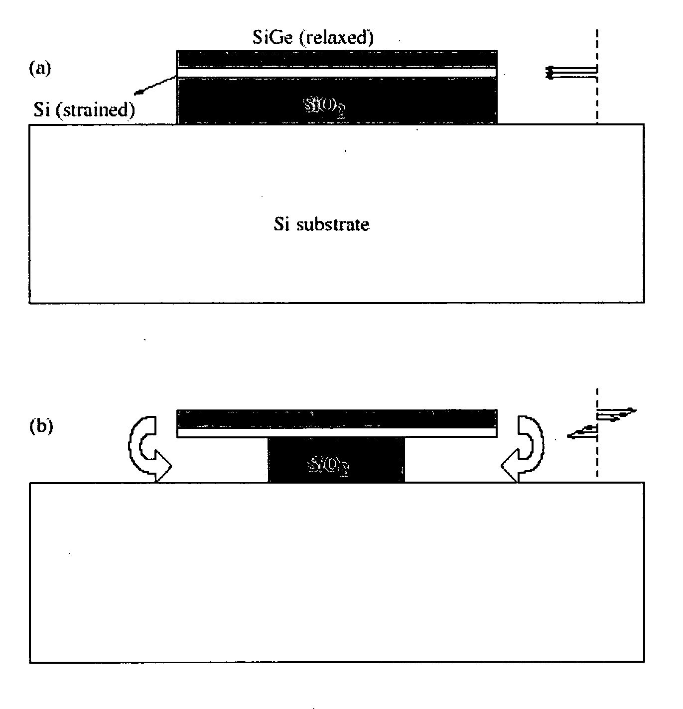 Microcoaxial probes made from strained semiconductor bilayers