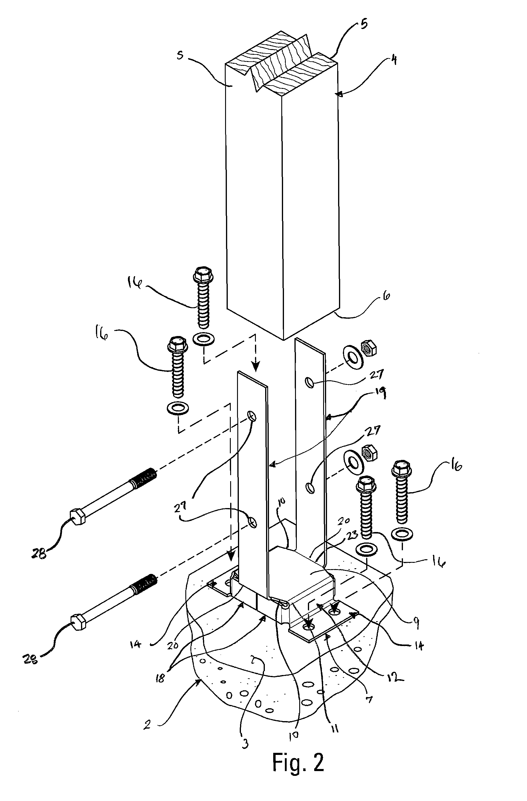 Single-piece standoff post base for retrofit