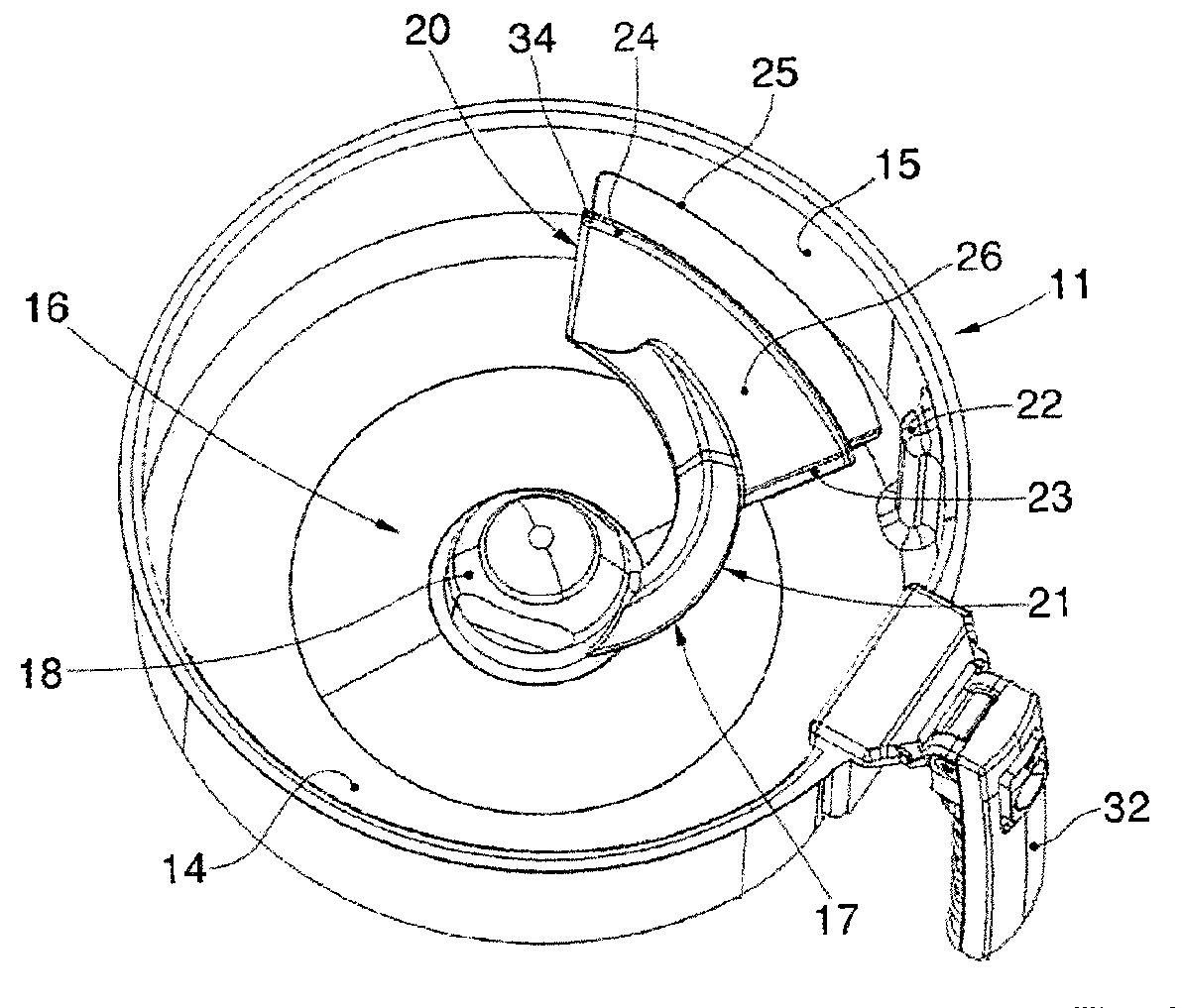 Apparatus with a mixing device for cooking food