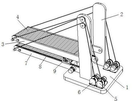 Baking connection conveying line body capable of achieving automatic overturning