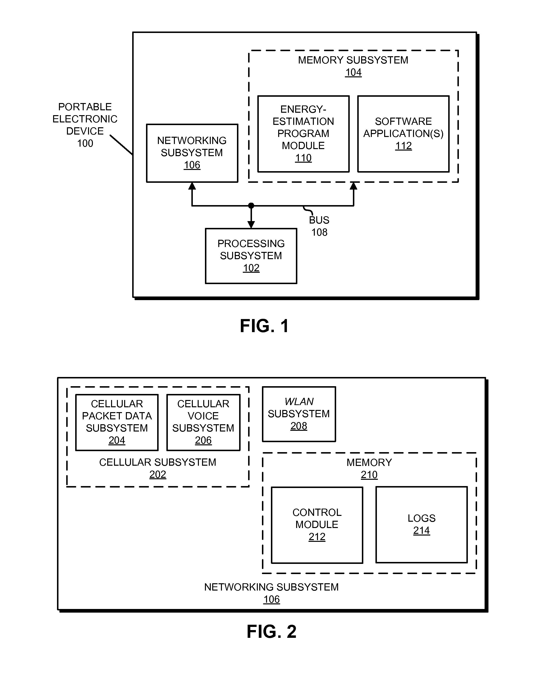 On-device energy estimation for portable electronic devices