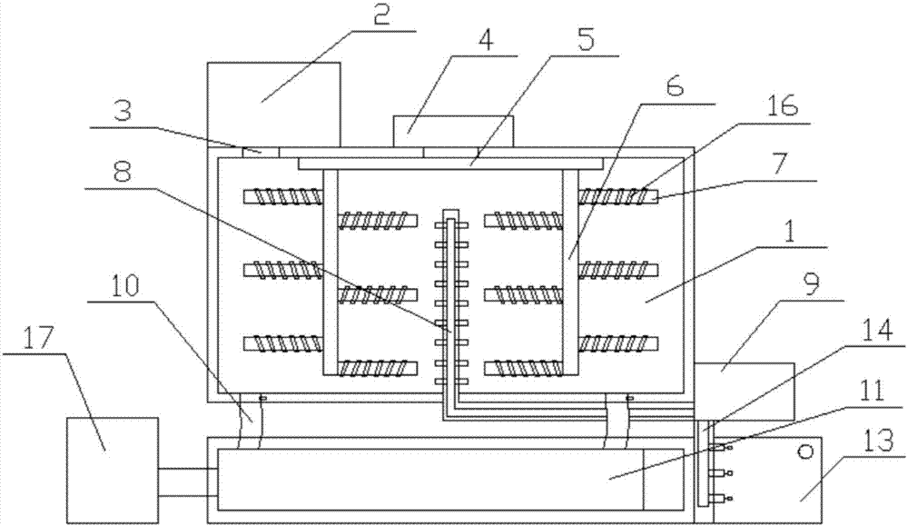 Automatic feeding and water supplying device for poultry breeding