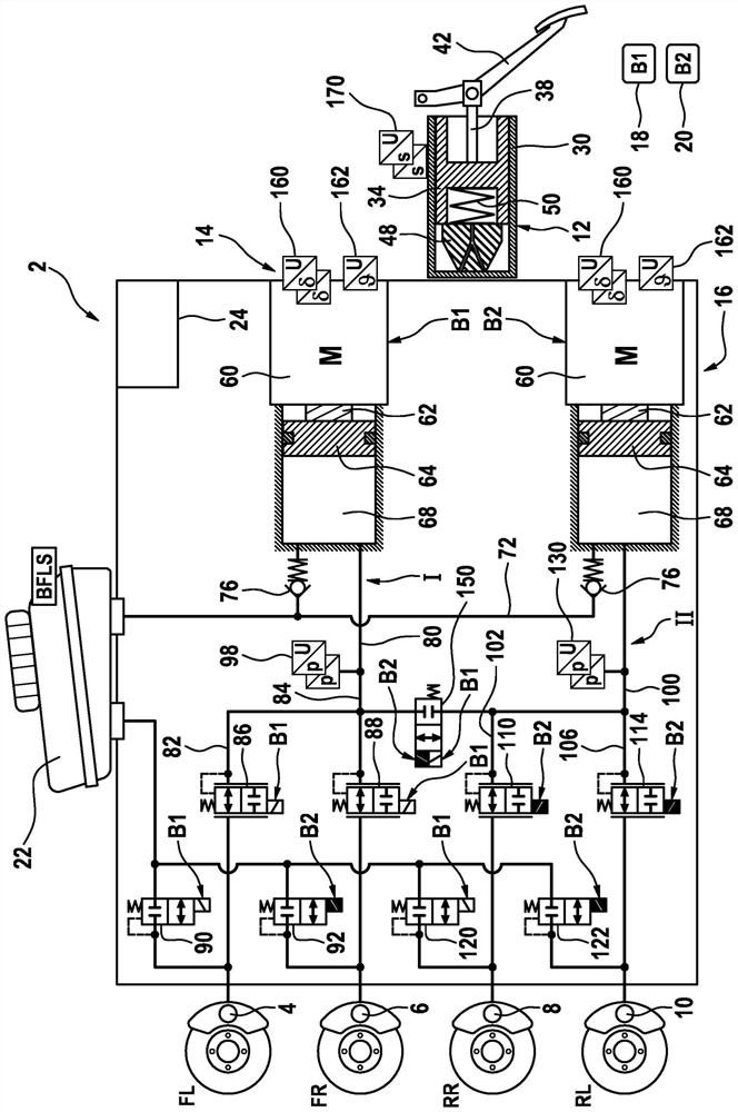 Brake system with two pressure sources and two methods of brake system operation