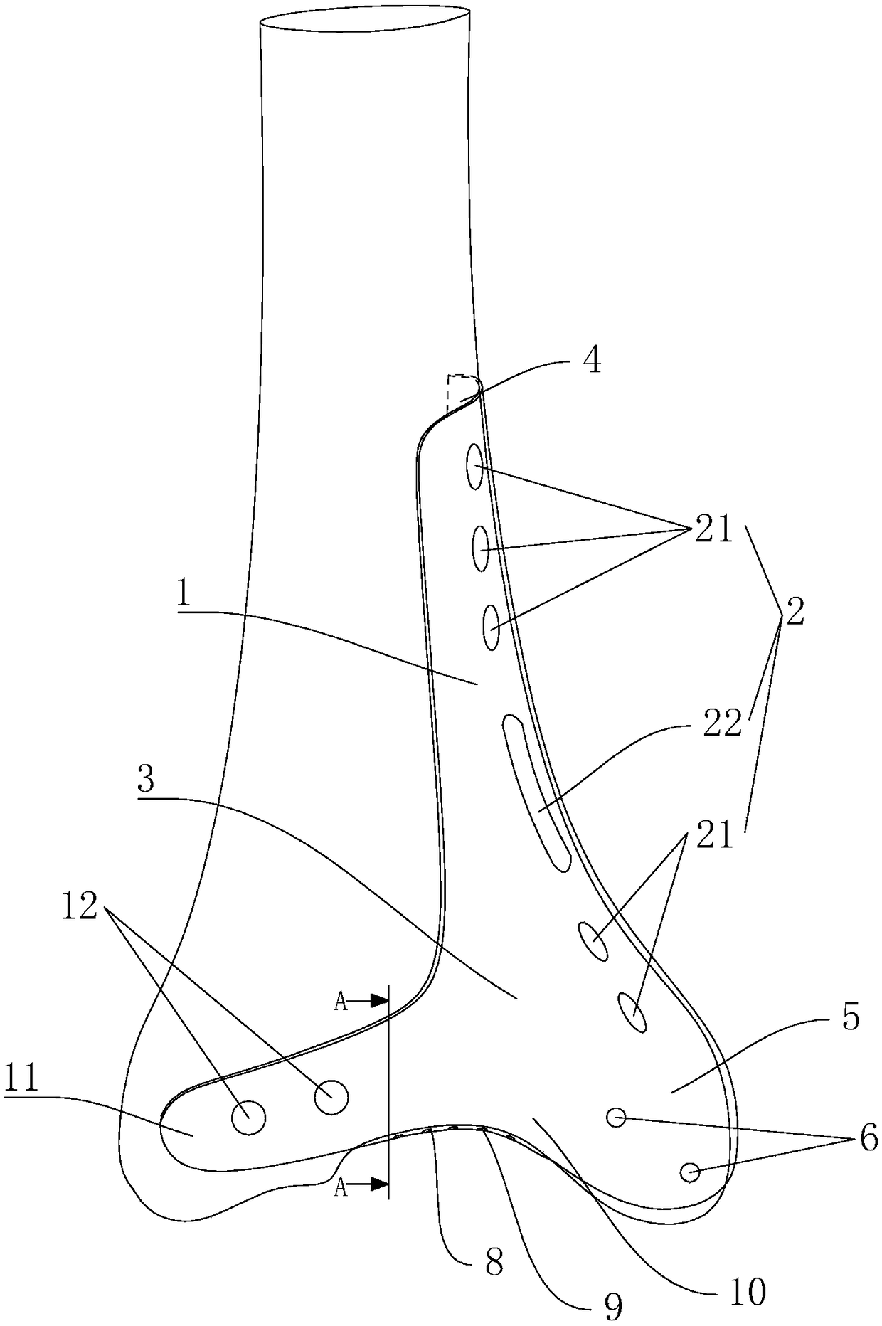 Inner anklebone anatomical plate