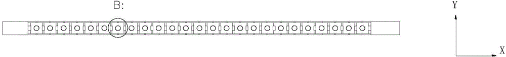 Tin-soldering tooling with strip-shaped heat dissipation holes