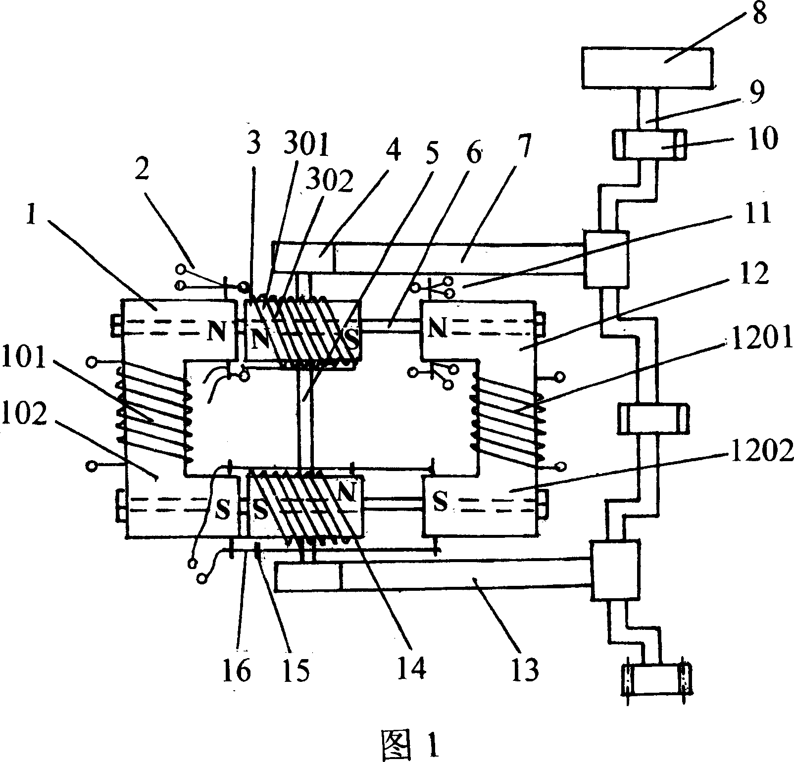 Low consumption electrical piston magnetic drive machine