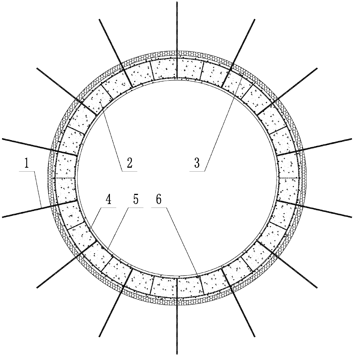 Shaft wall supporting structure