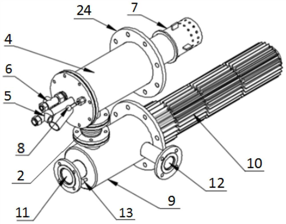 A radiant tube burner that can roll smoke to achieve flameless combustion