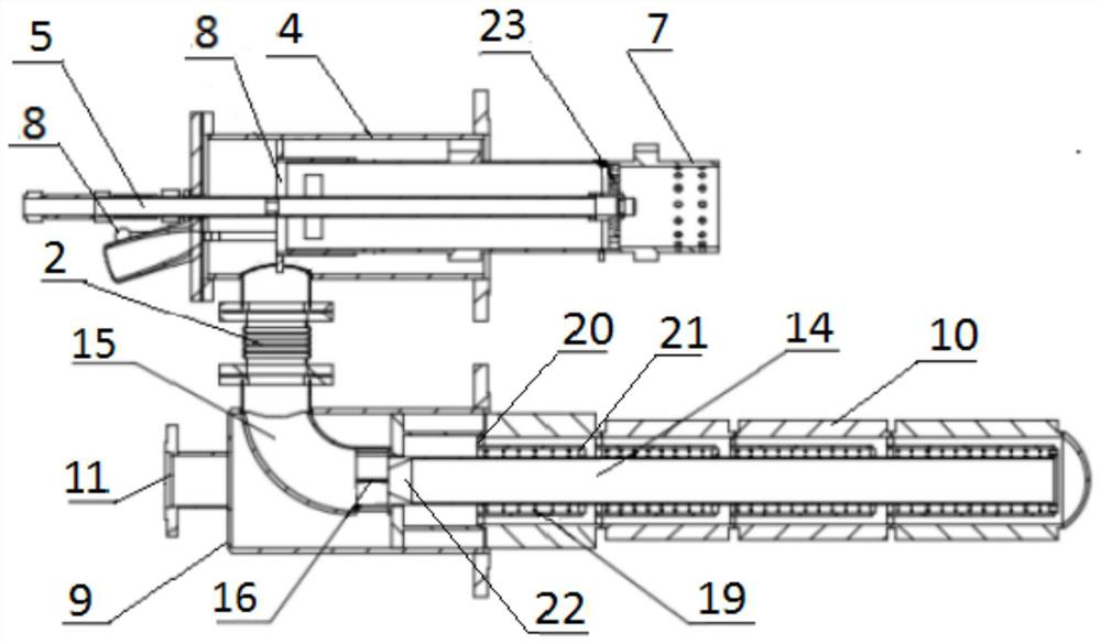 A radiant tube burner that can roll smoke to achieve flameless combustion