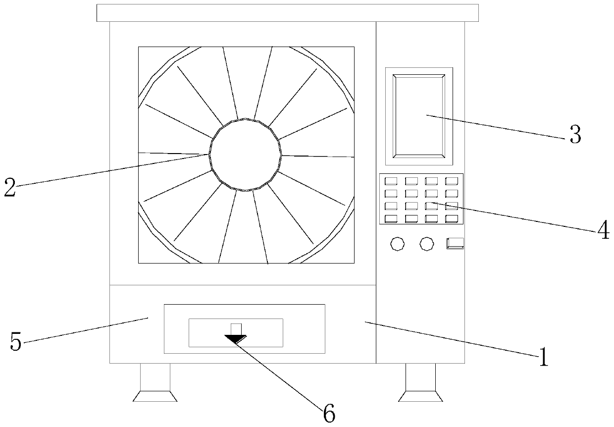 Unmanned vending machine capable of discharging goods in rotating disc mode and goods discharging method thereof