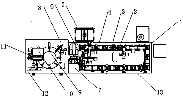 Power generator carbon brush frame intelligent assembling production equipment and production line