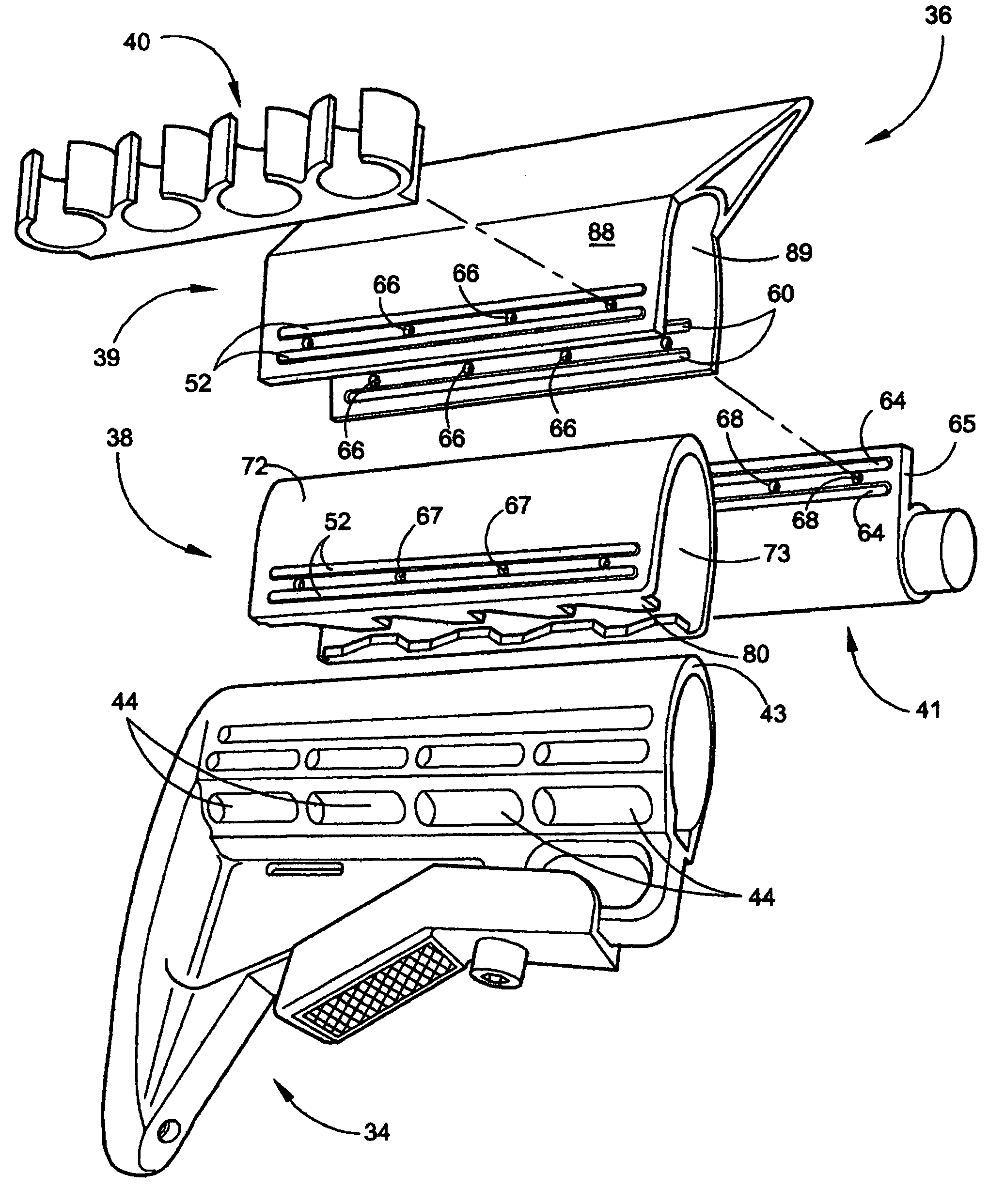 Modular cheek rest and storage assembly