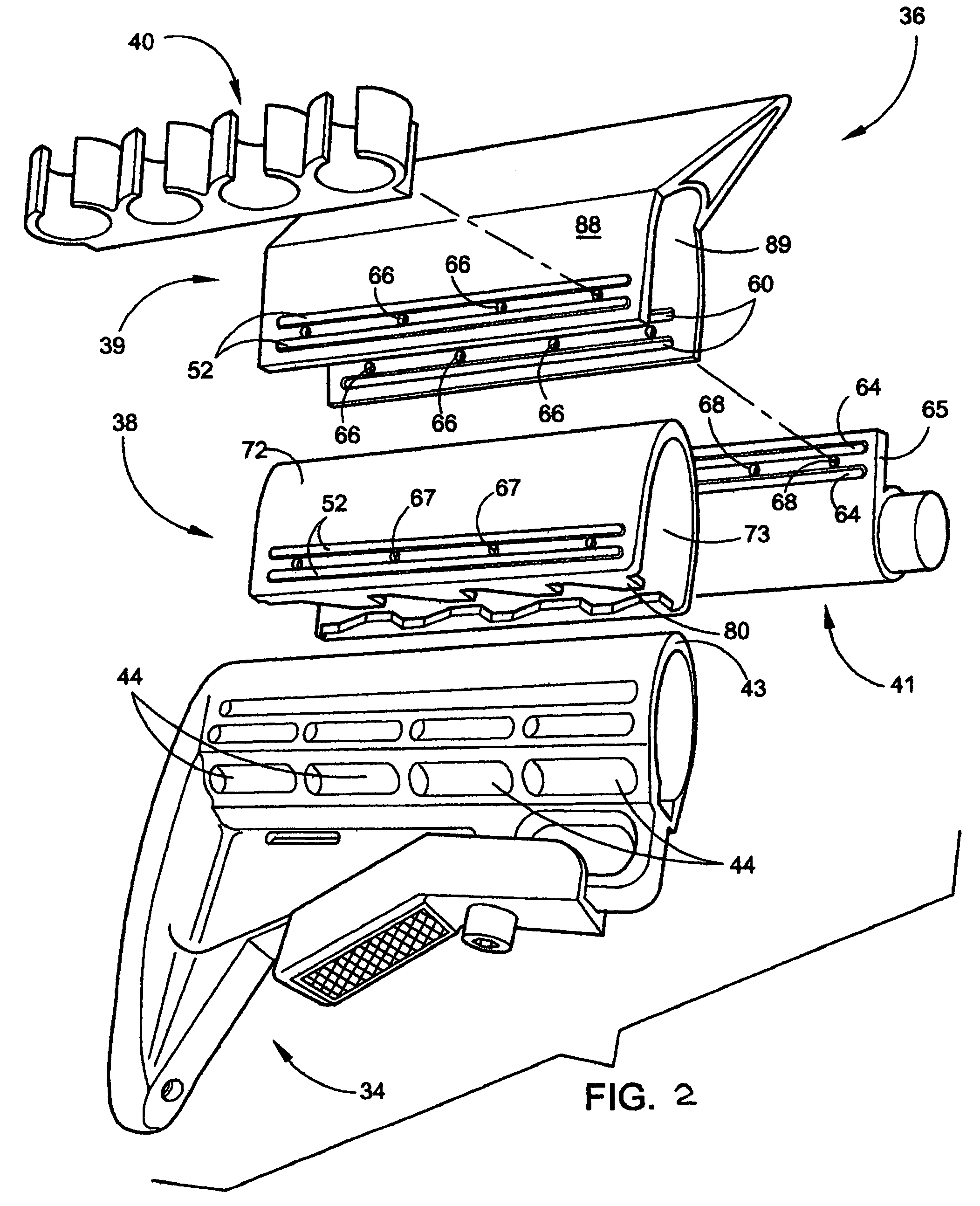 Modular cheek rest and storage assembly