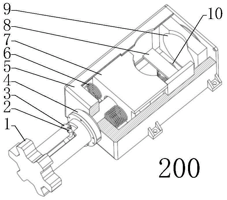 Applicable to the connecting device between the outer handle of the space vehicle and the exposed load