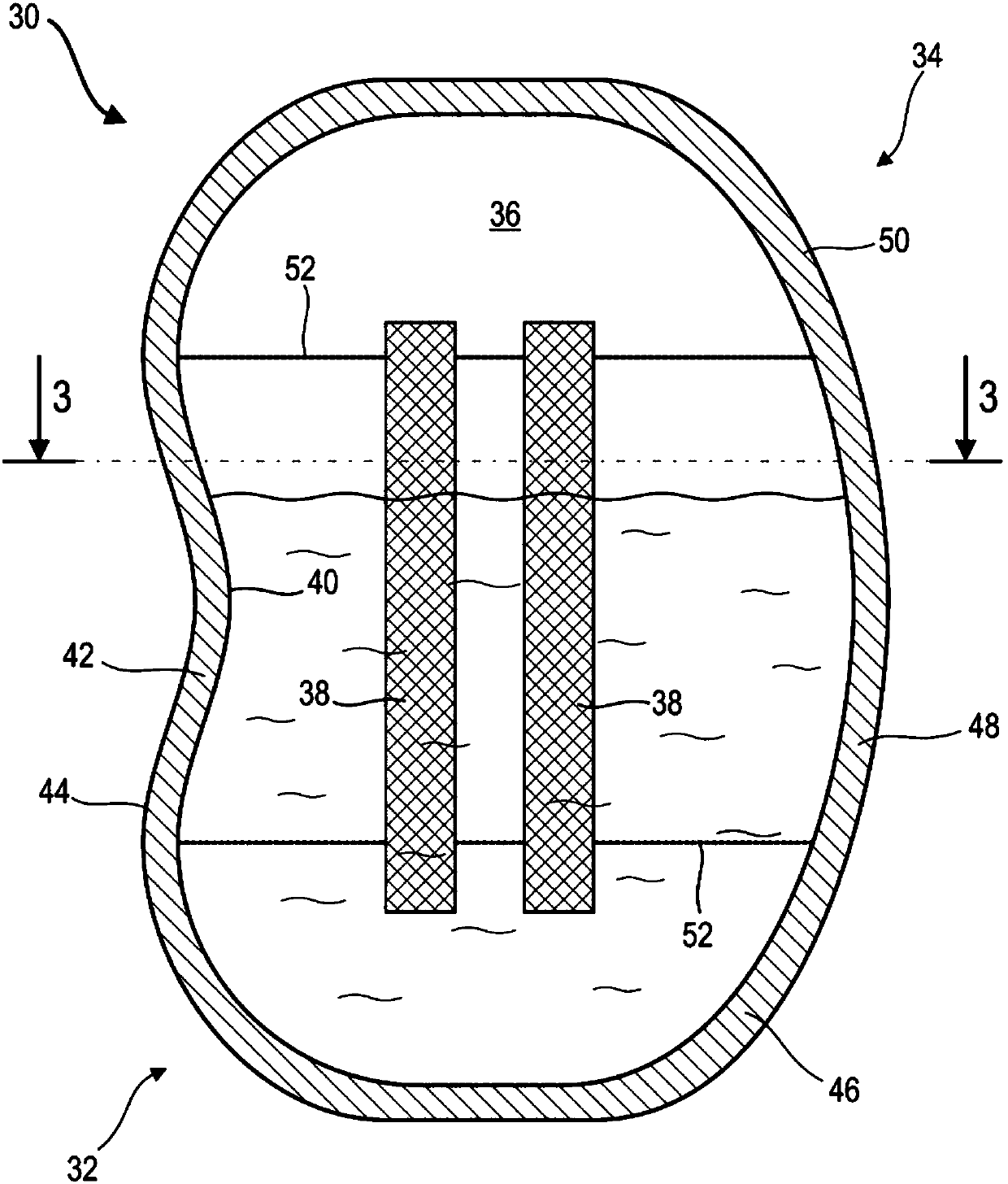 Oil tank for turbomachine with level measurement