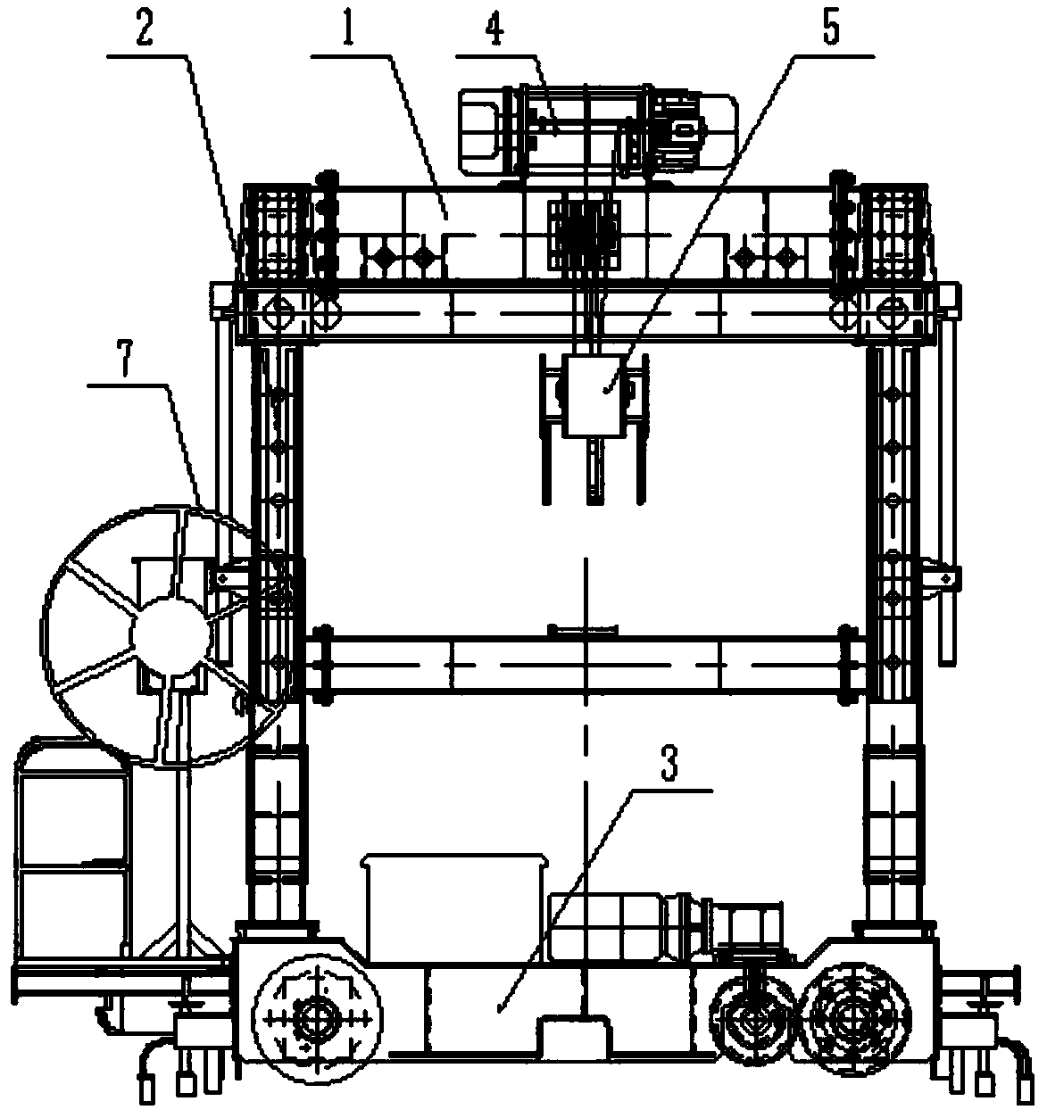 A track-laying machine with automatic span change during the traveling process and its application method