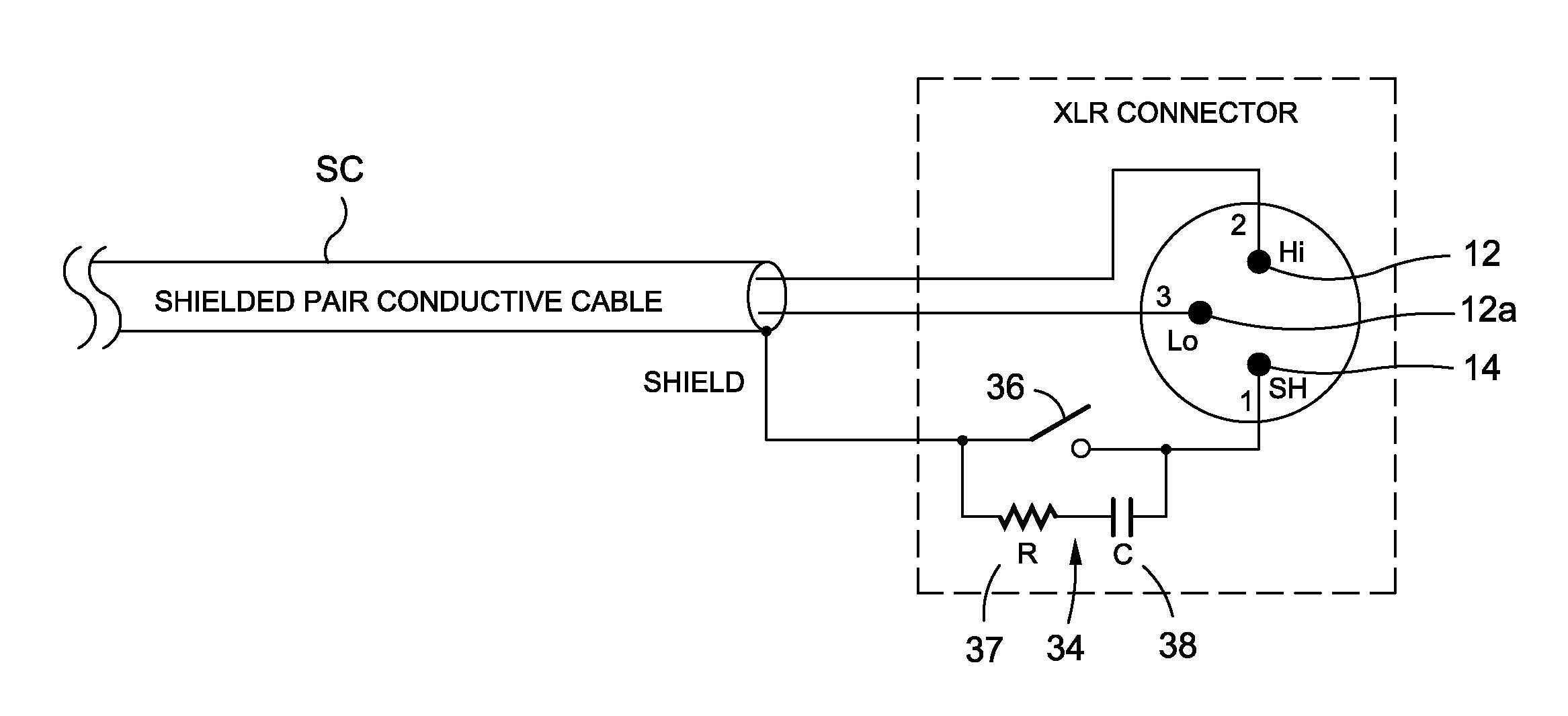 Audio interface connector with ground lift, kit, system and method of use