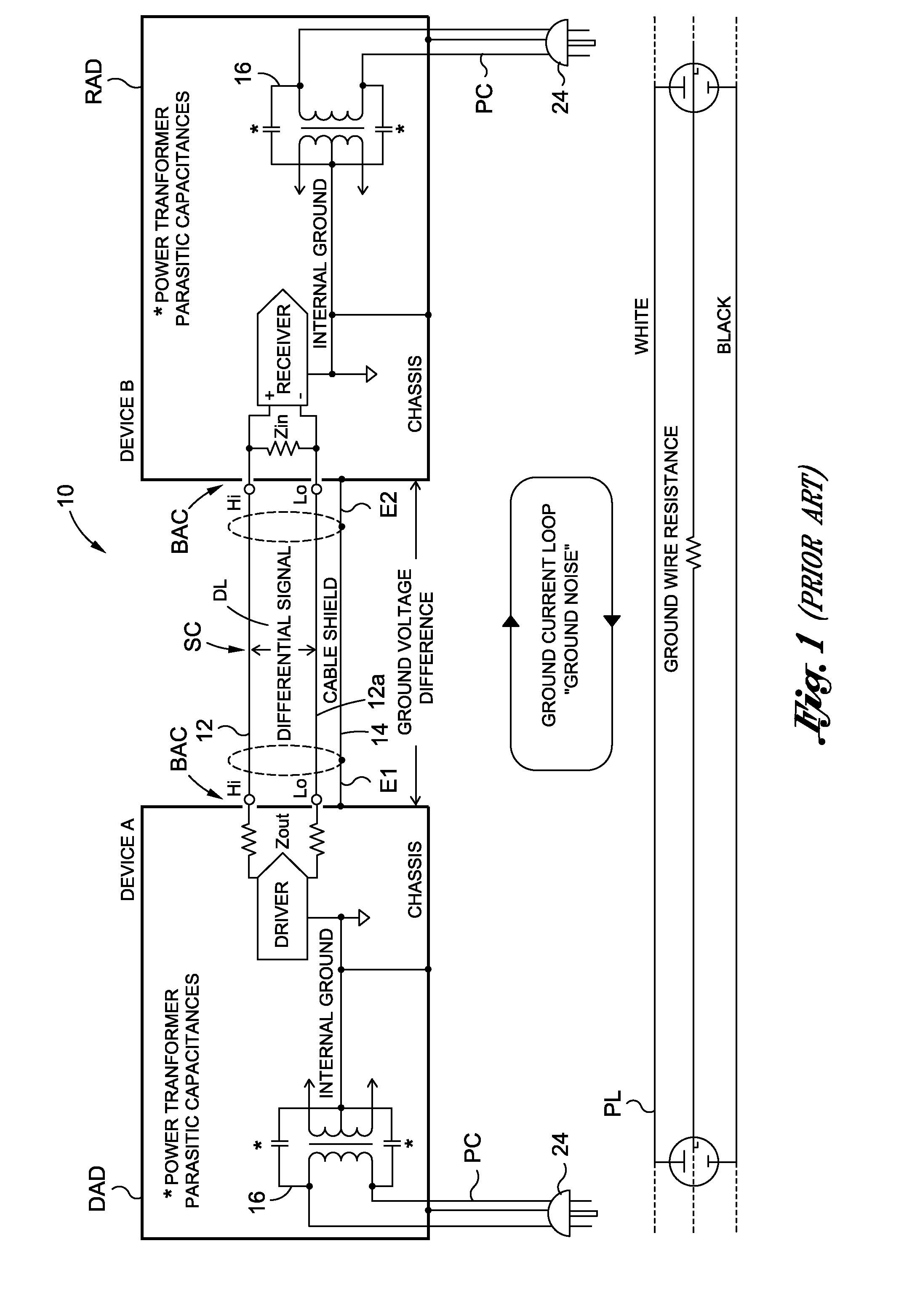 Audio interface connector with ground lift, kit, system and method of use