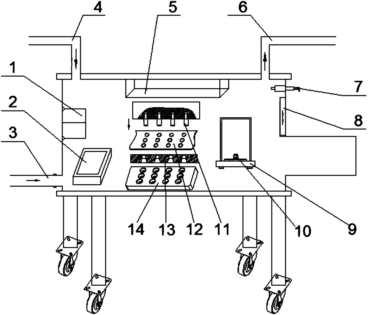 Sampling test method for testing moisture of lithium battery as well as sampling device