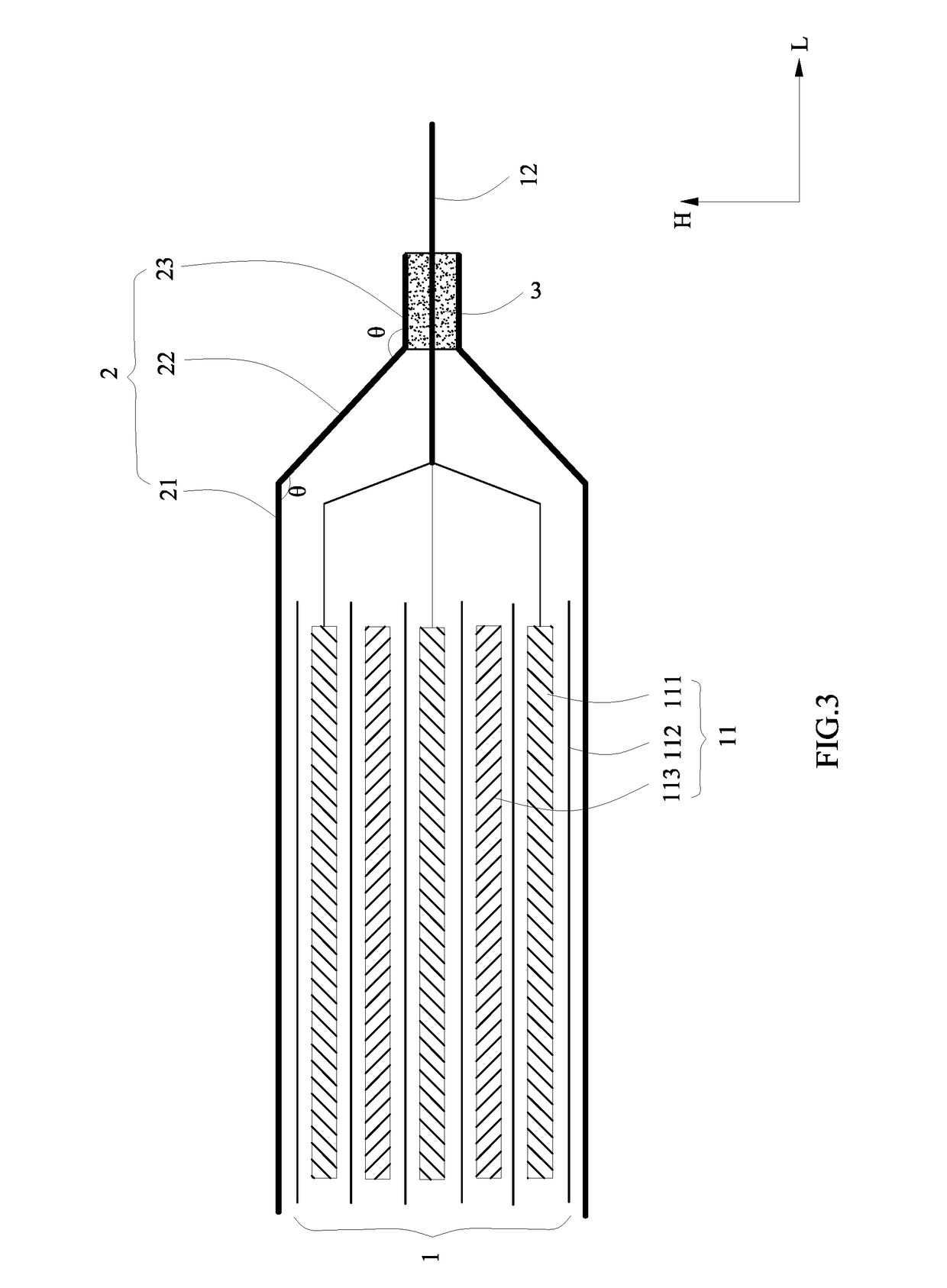 Flexibly-packaged secondary battery