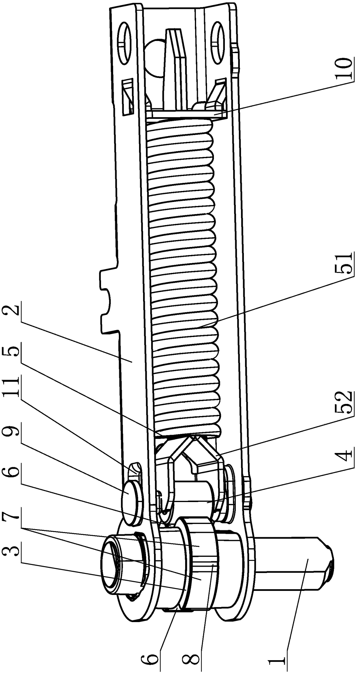 Refrigerator door closing device with free suspension function