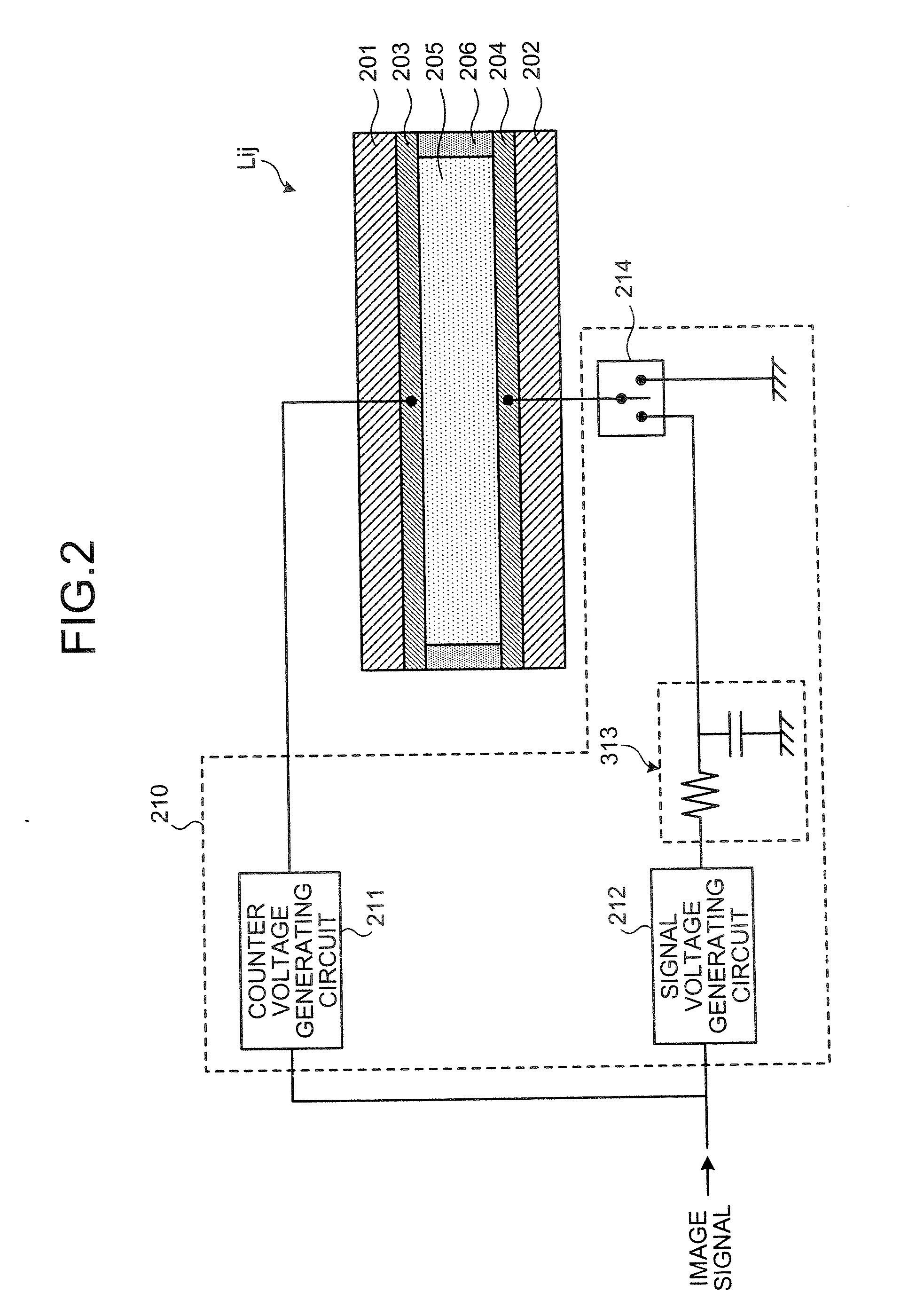 Display apparatus and display element driving method