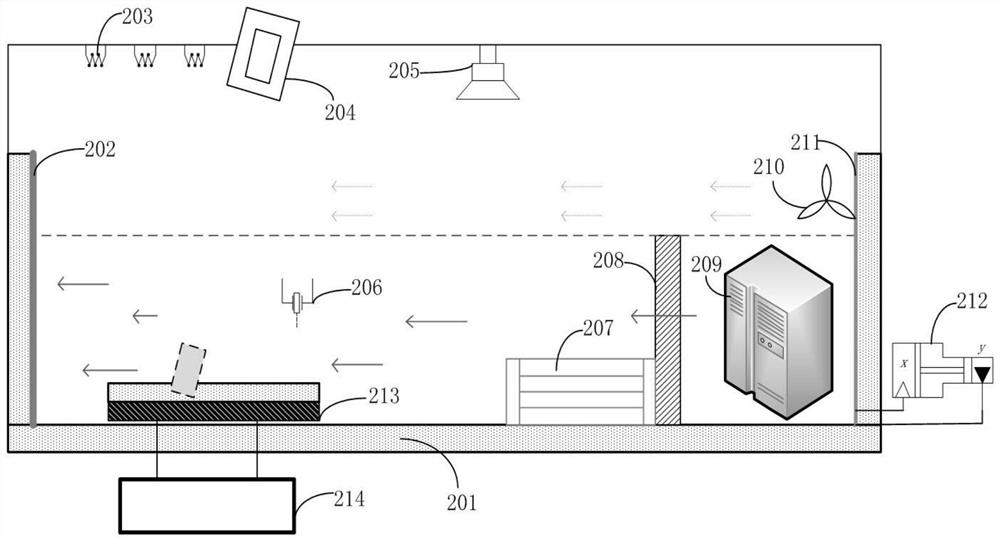 Scenario simulation test device and test method for self-heating device thermal shock into water accident