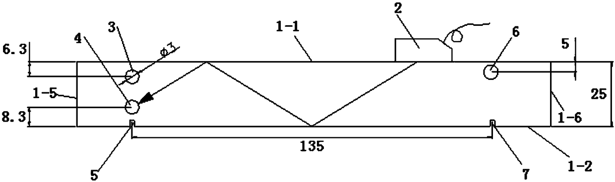 Reference reflector test block and method for measuring weld defects of thick plates