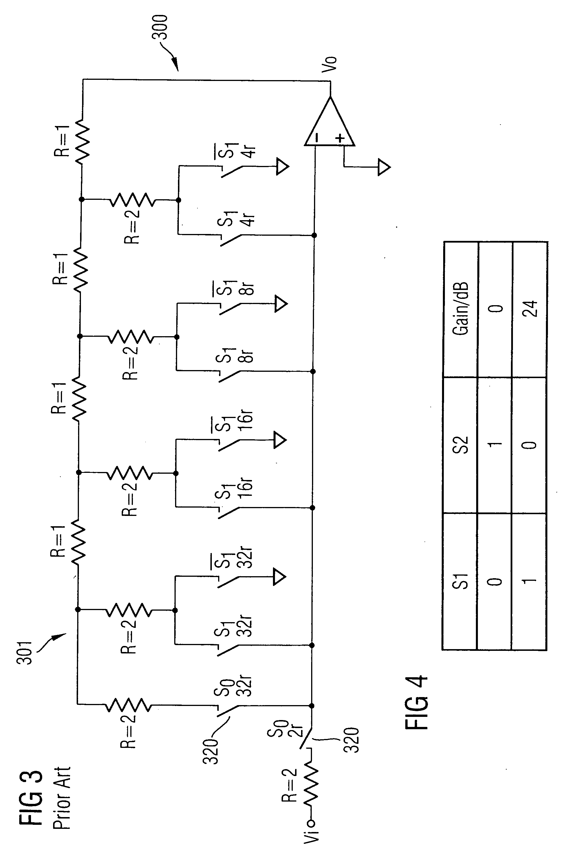 Resistor and switch-minimized variable analog gain circuit