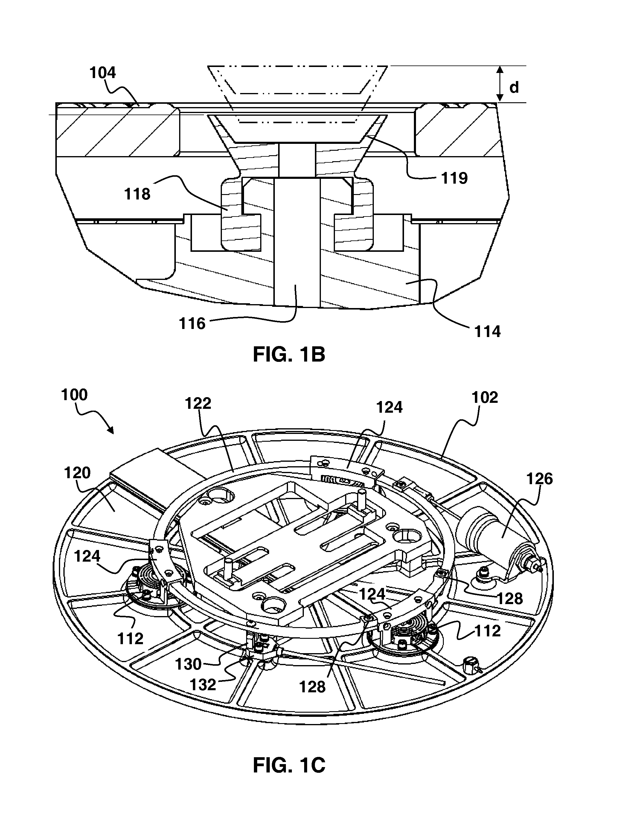 Pin lift chuck assembly for warped substrates