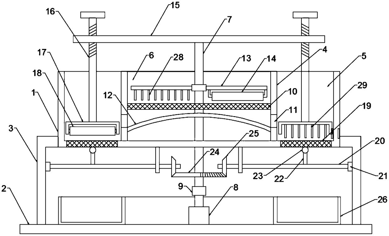 Double grinding and crushing device for biological medicine