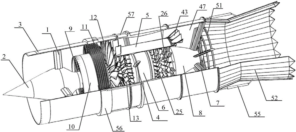 Fuel-rich pre-burning turbofan engine