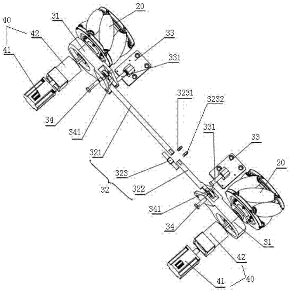 Mecanum wheel movement device