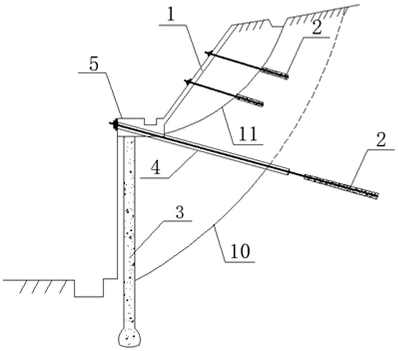 An unloadable pile-anchor multi-stage support structure and construction method